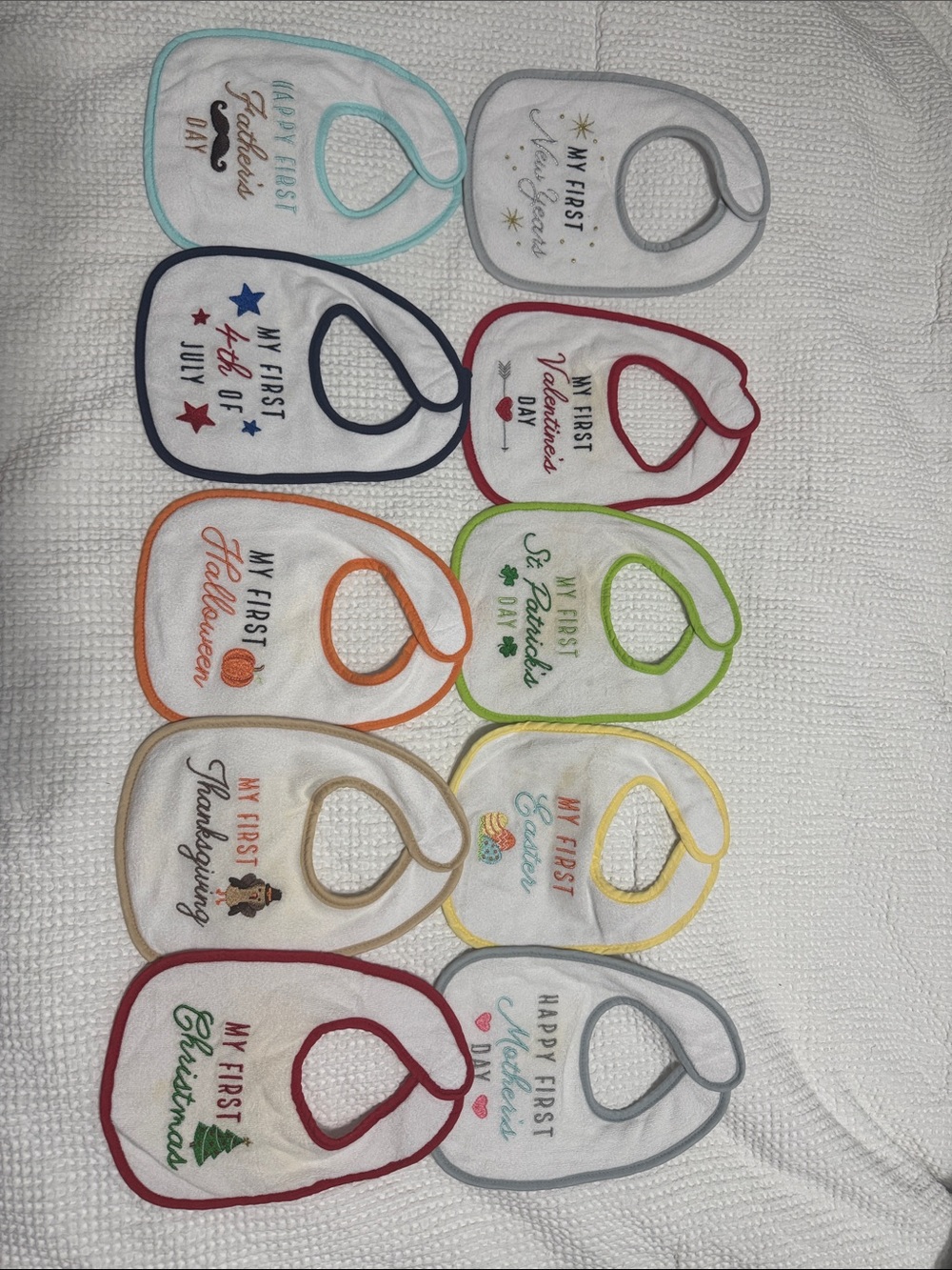 Baby Holiday Milestone Bib Set - Assorted Colors